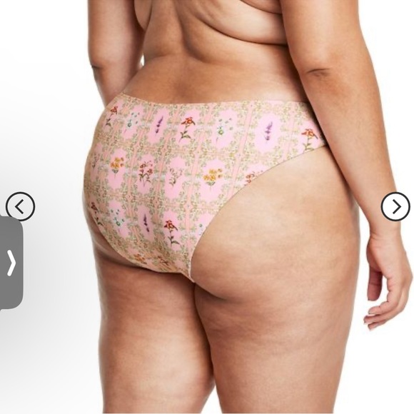 Target x Agua Bendita plus size triangle pink floral striped bikini set - Picture 10 of 16